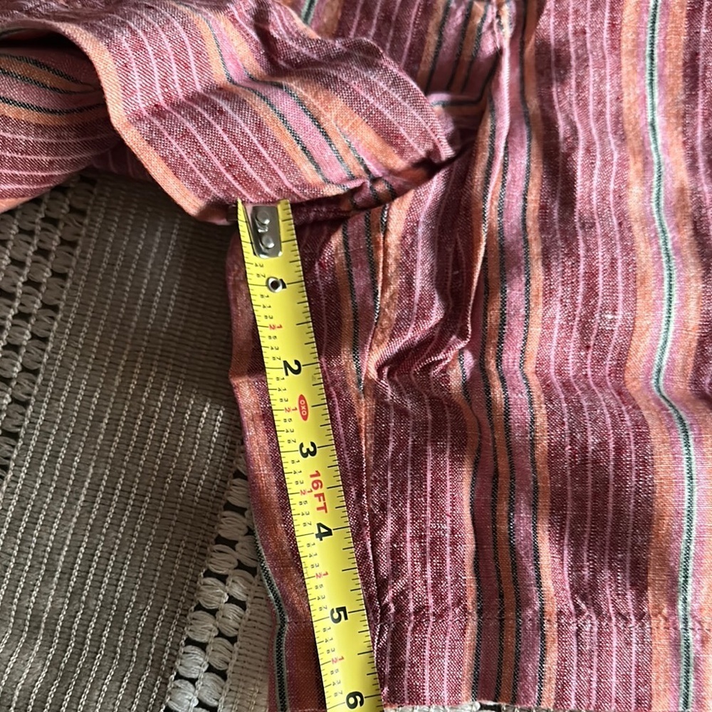 NWT J.Jill Striped Shorts, Sz 14, Rope Belt, Slash Side Pockets - Picture 4 of 9